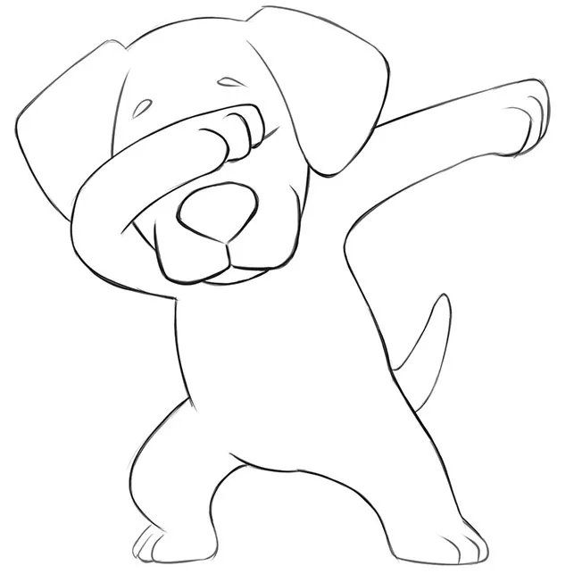 how to draw a dabbing dog