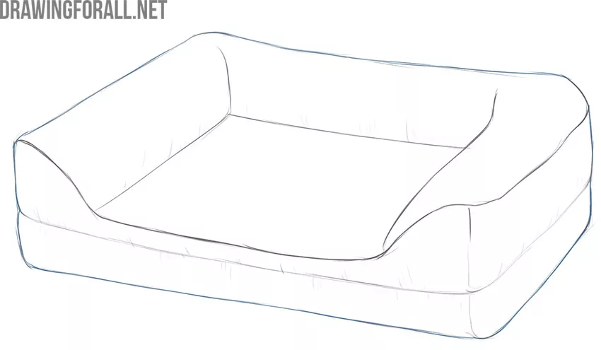 how to draw a dog bed step by step easy