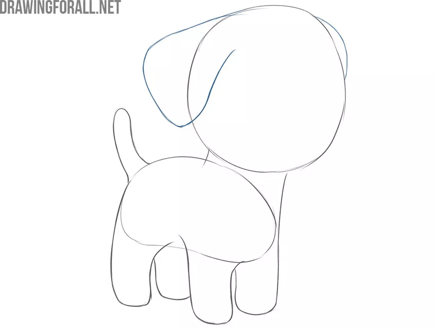 how to draw a dog simple and cute