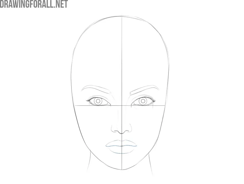 how to draw a female face