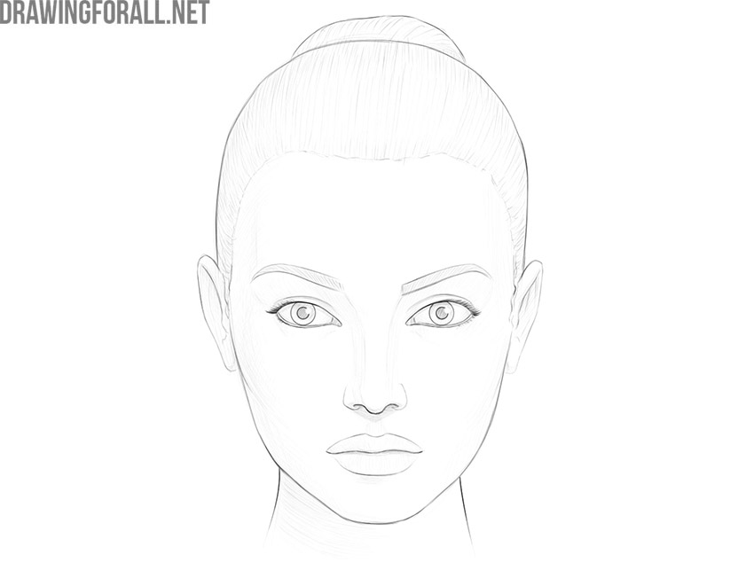 how to draw a female face
