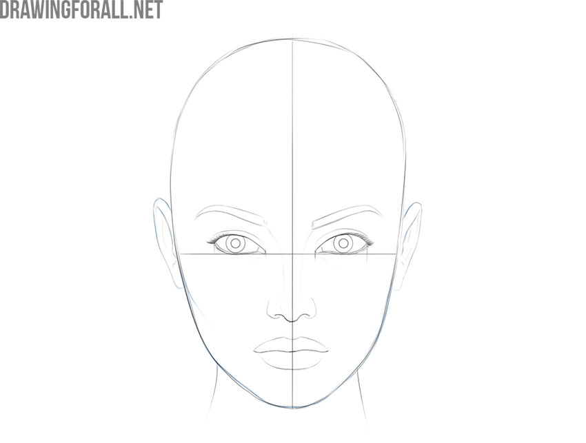 how to draw a female face step by step