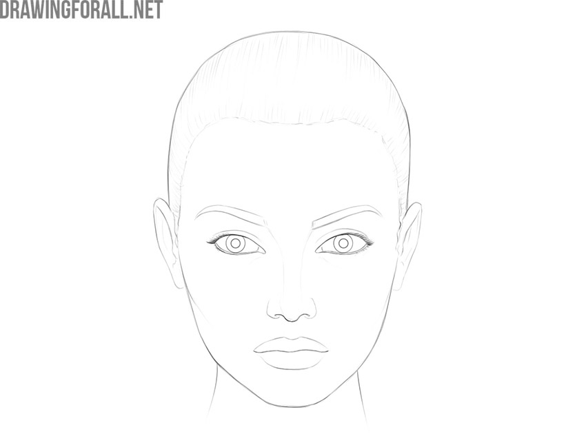 how to draw a female face step by step