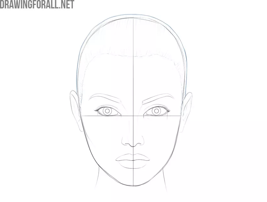 how to draw a female face step by step easy