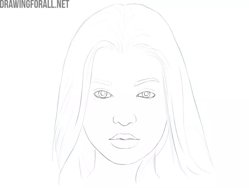 how to draw a girl face easy