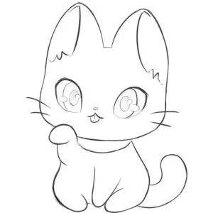 how to draw a kawaii cat