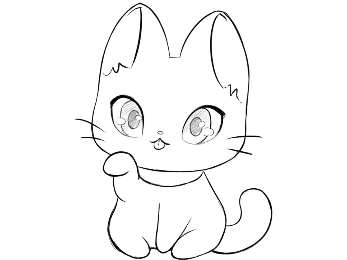 how to draw a kawaii cat featured image