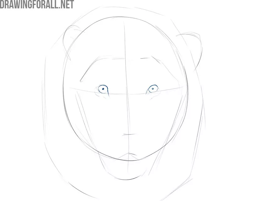 how to draw a lion face step by step in pencil