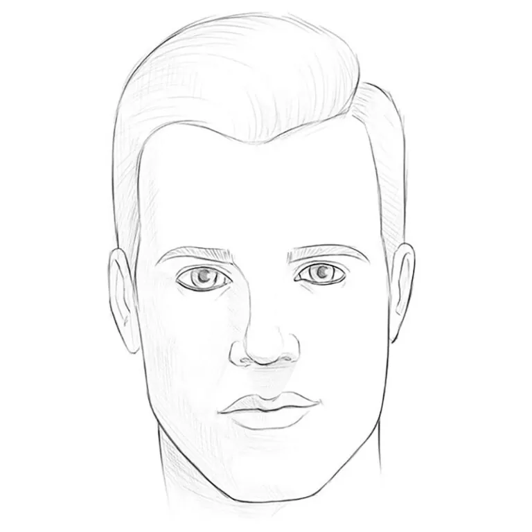 how to draw a male face