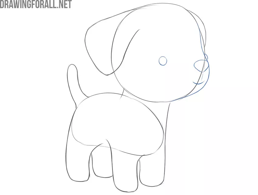 how to draw a simple dog step by step