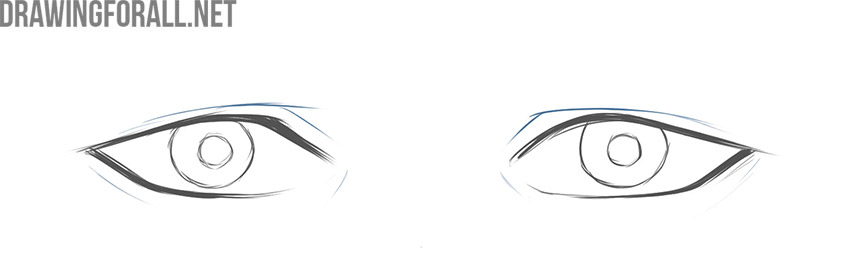 how to draw anime eyes looking up