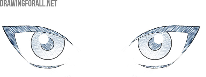 how to draw anime eyes looking up