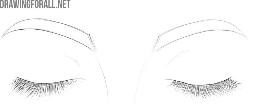 Closed Eyes Drawing - How To Draw Closed Eyes Step By Step