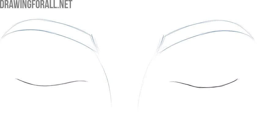 Closed Eyes Drawing - How To Draw Closed Eyes Step By Step