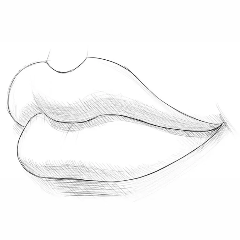 How to Draw Lips From the 3/4 View