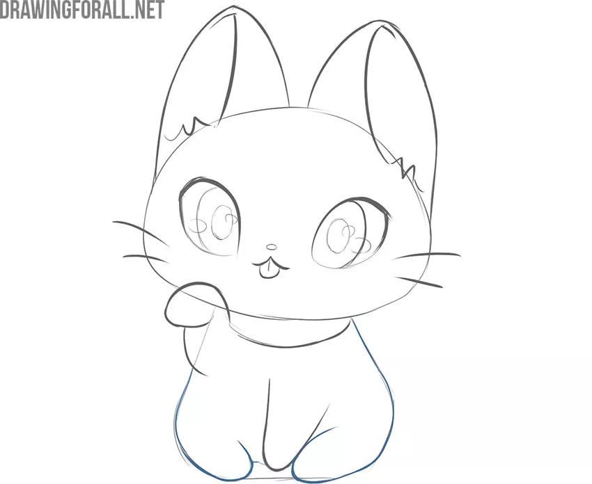 Sketch the tiny hind legs