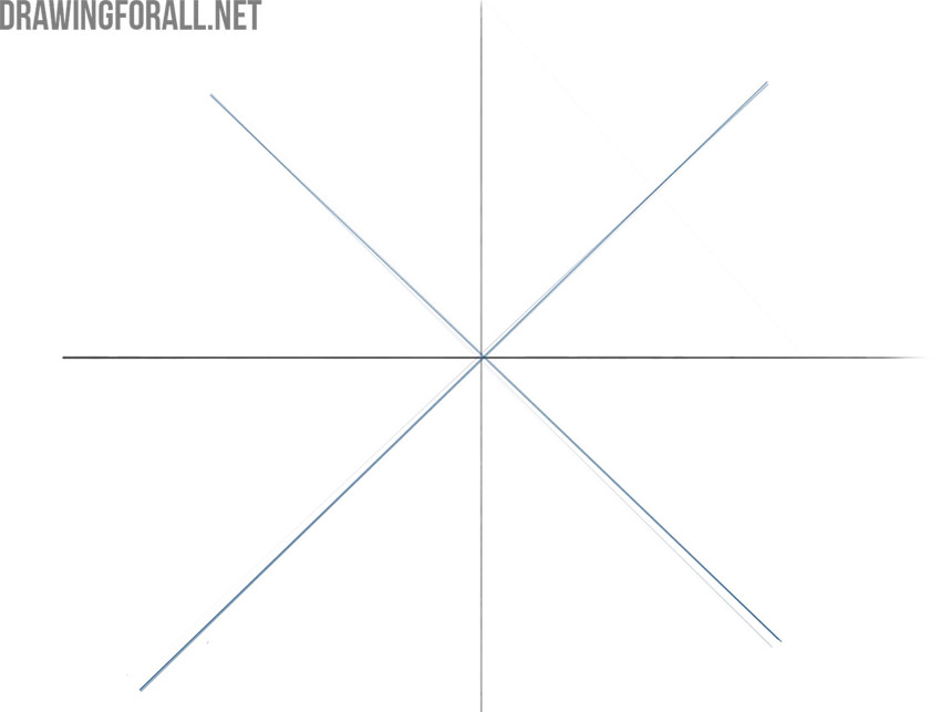 Adding diagonal construction lines to the yin yang symbol