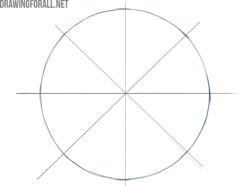 Drawing the outer circle of the yin yang symbol