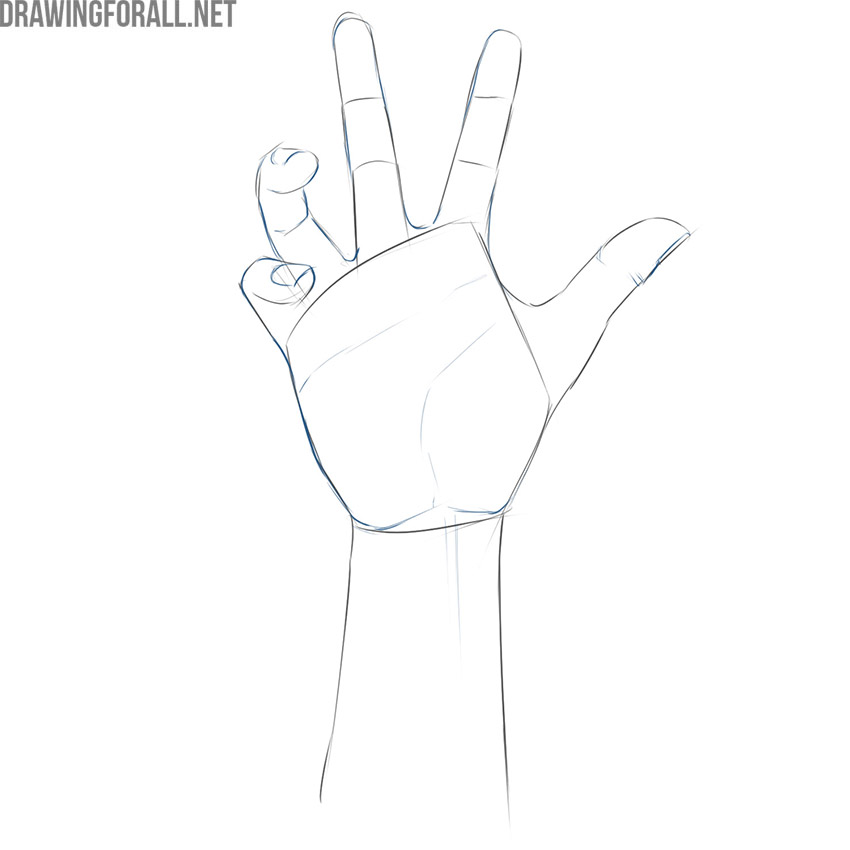 Refining the zombie hand with fingernails and palm folds