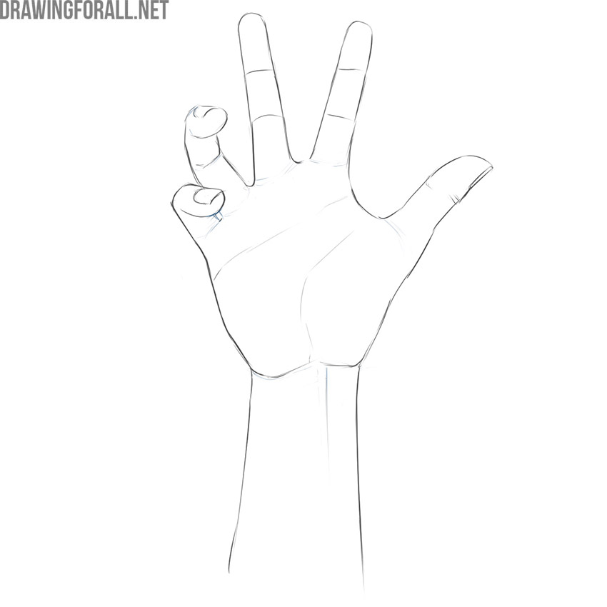 Cleaning the zombie hand drawing and refining the final outlines