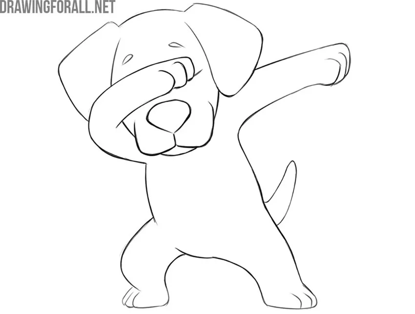 how to draw a dabbing dog