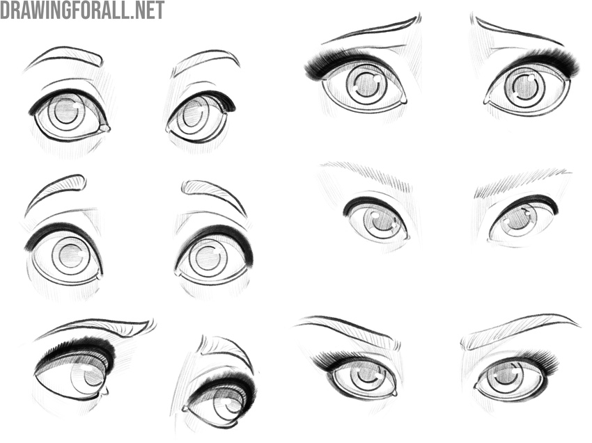 Variations of cute eyes with different features
