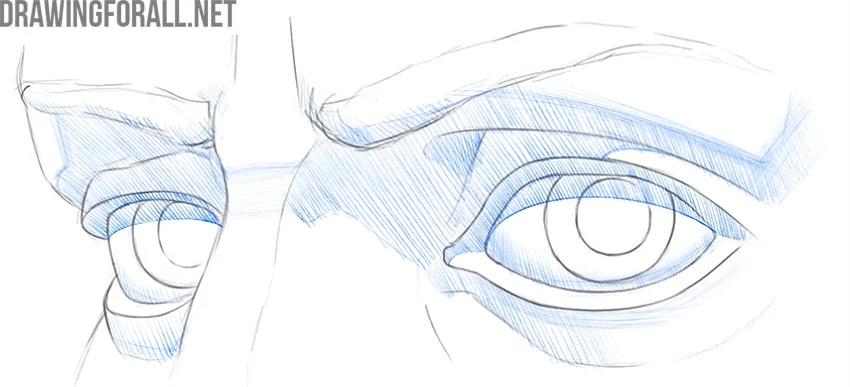 Draw shadows on the eyes