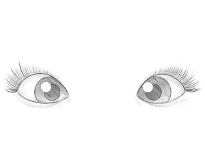 how to draw cute eyes step by step