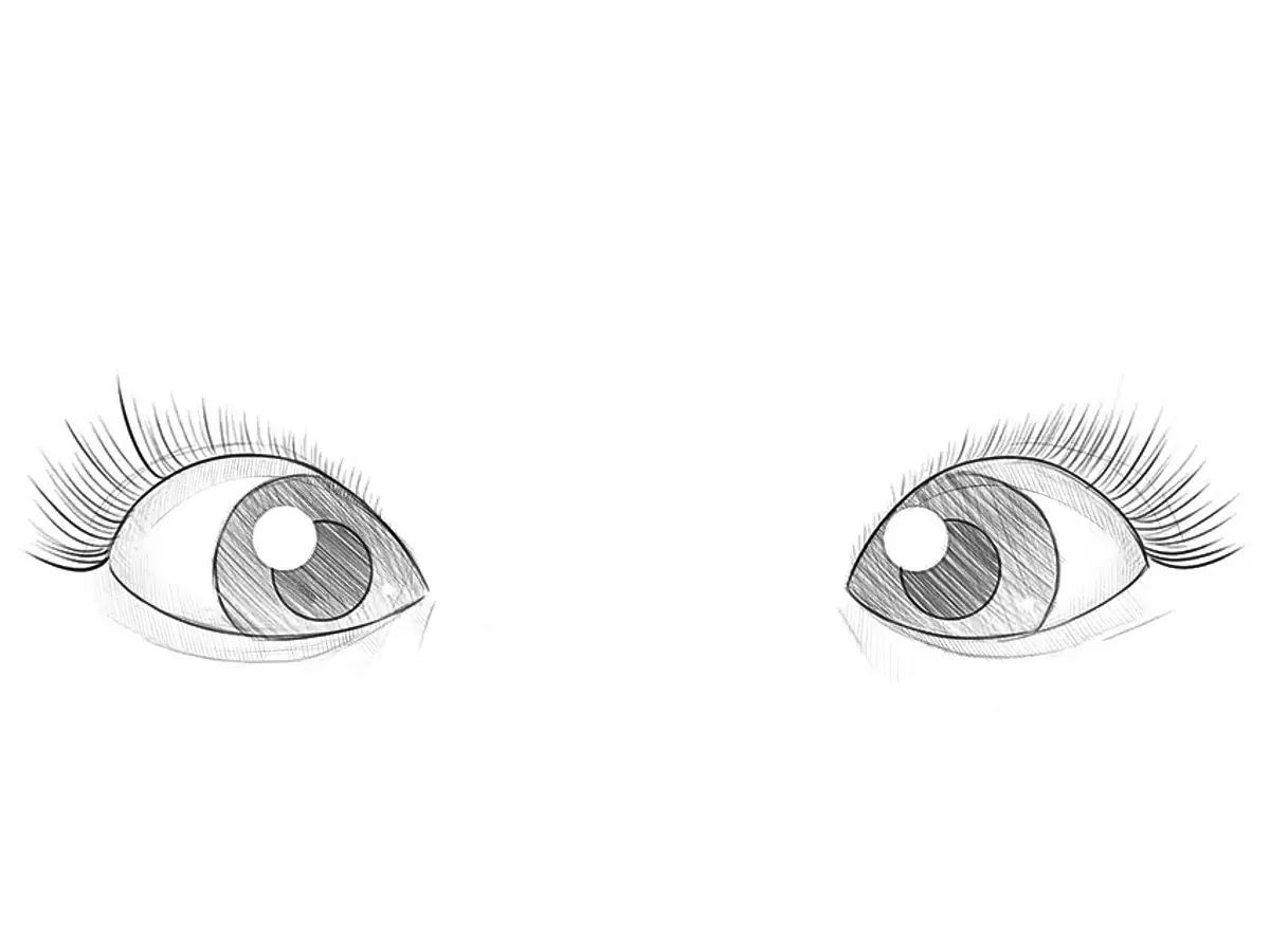 how to draw cute eyes step by step