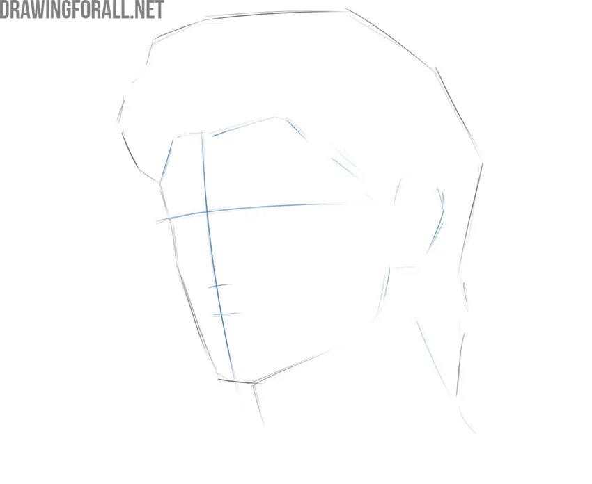 Adding facial guidelines for the portrait drawing
