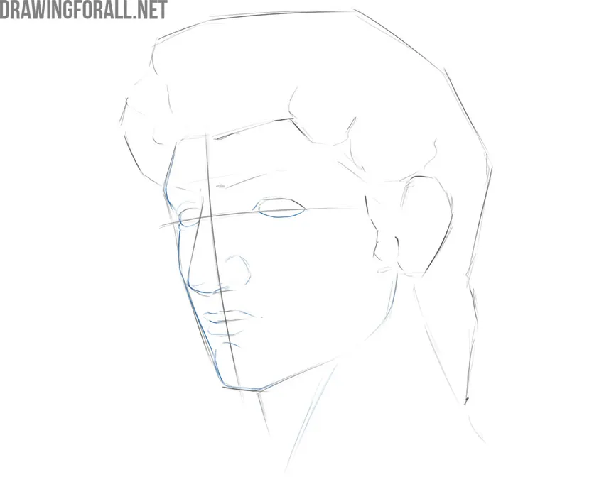 Refining the portrait with more detailed facial features