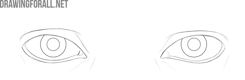 Example of drawing easy eyes of a different shape