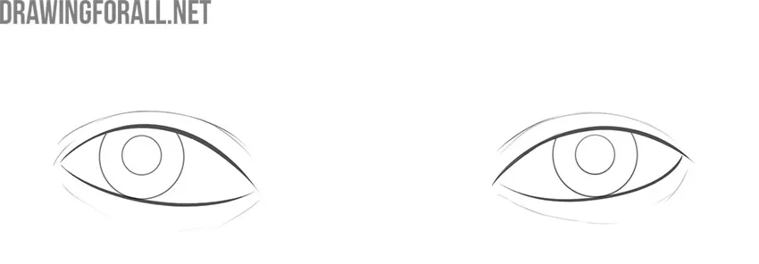 Example of even more simplified version of drawing eyes