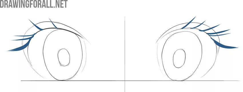 Add the upper eyelashes