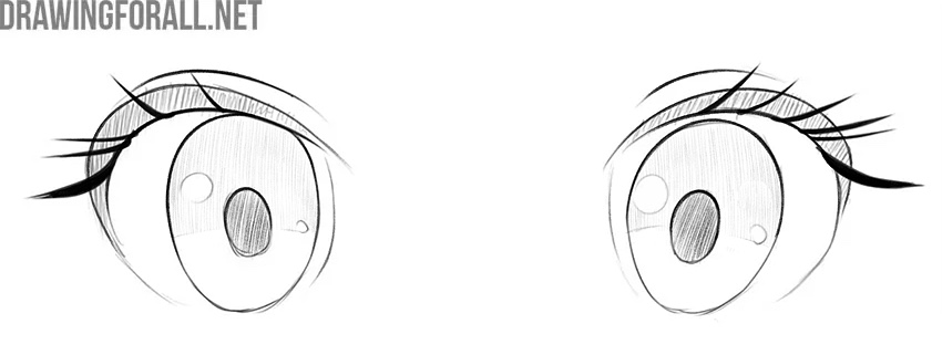 Complete drawing the anime eyes