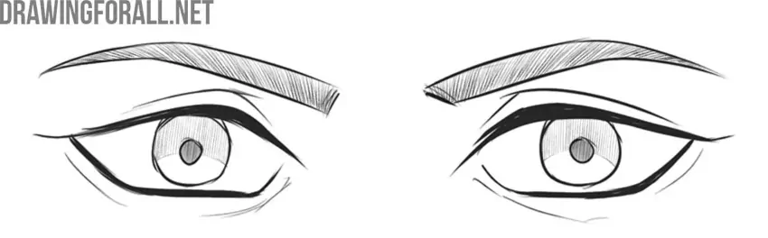 Draw shadows and texture on the anime eyes