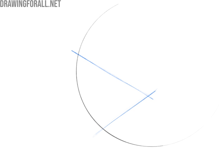 Sketch the placement of the eyelids