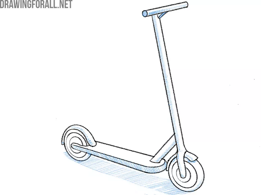 how to draw a scooter easy