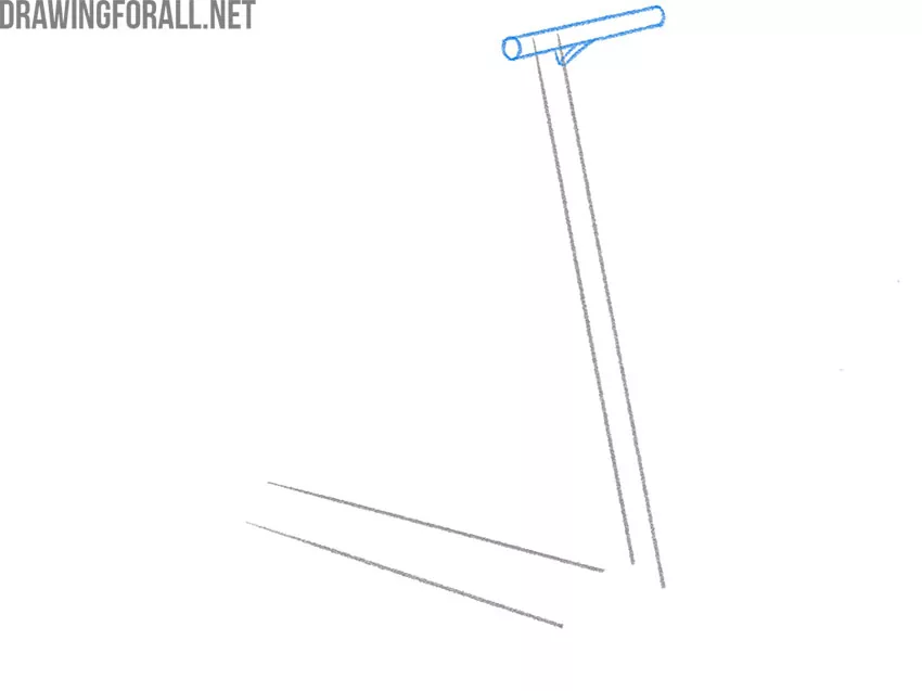Draw the scooter’s handle