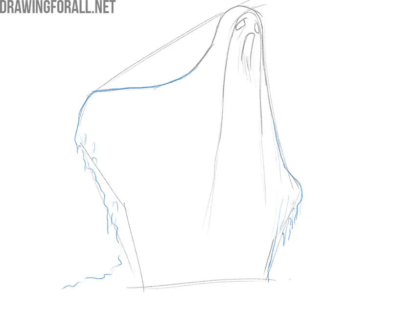 Draw the sleeves of the ghost