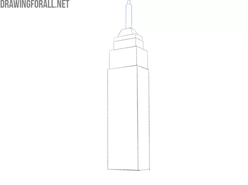 Drawing the spire of the building