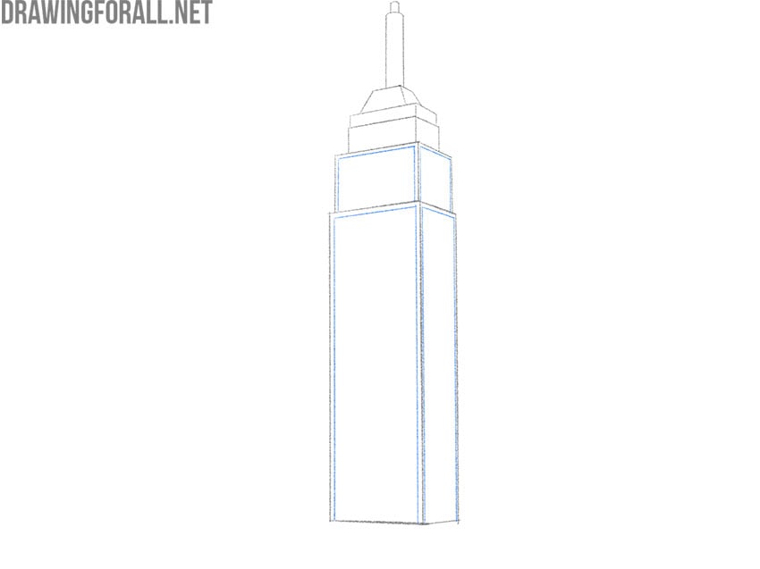 Draw the edges of the building