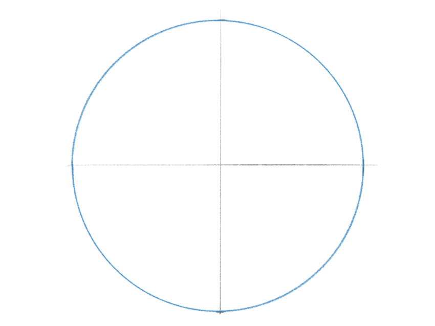 Draw the sphere of the Earth