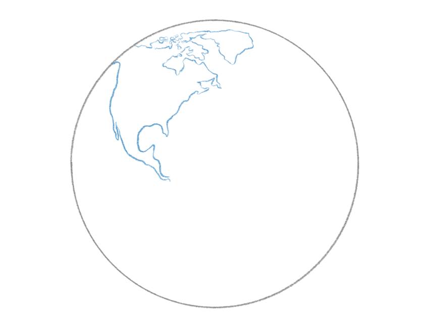 Draw the outline of North America