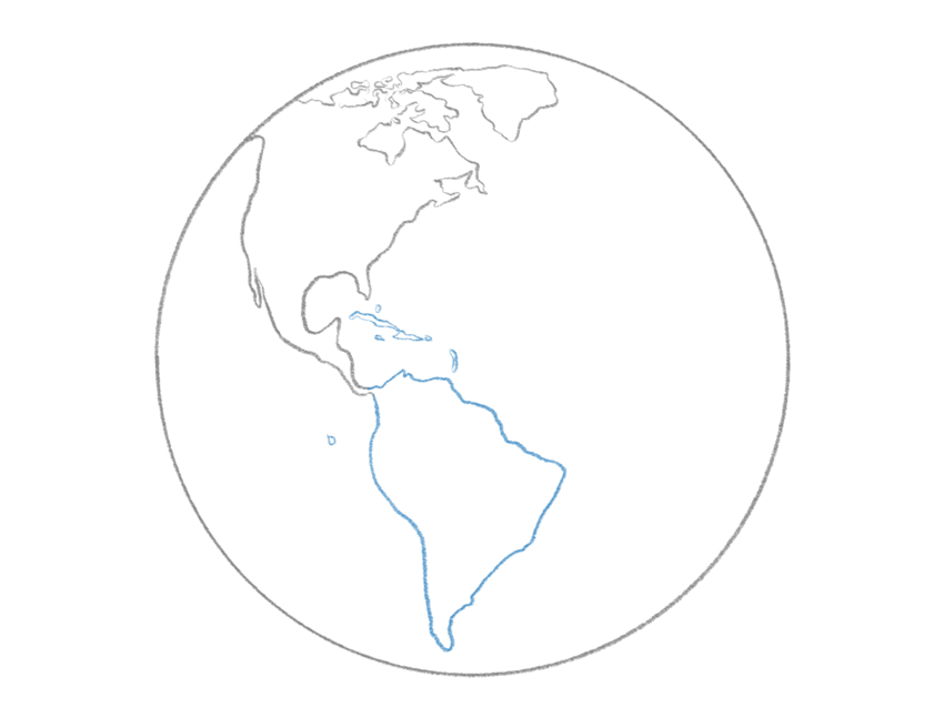 Illustrate the shape of South America