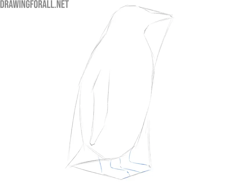 Draw the legs of the penguin