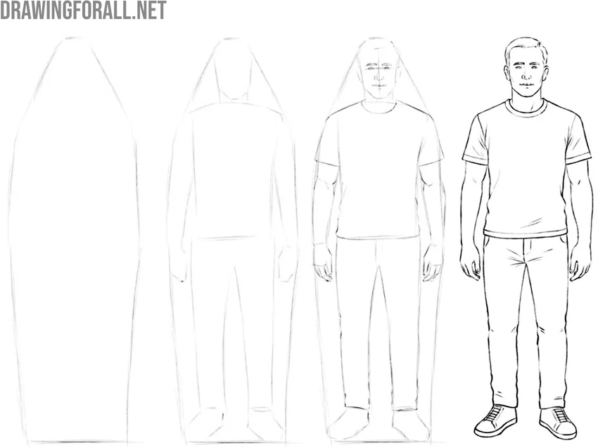 From general to specific: figure stages from block-in to finished outline