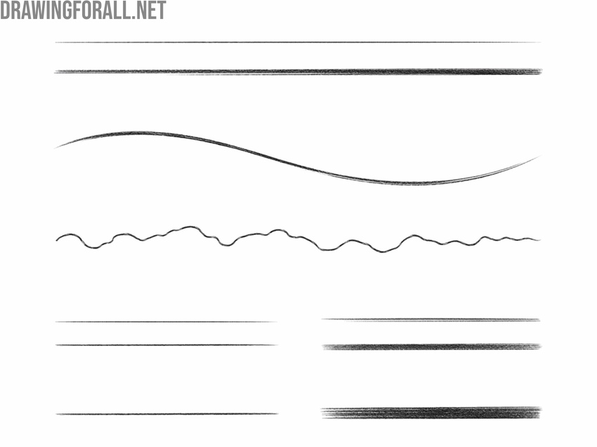 Line examples: straight, curved, and varied line weight