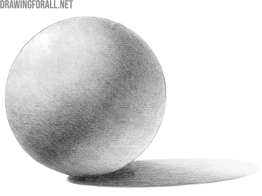 Shaded sphere demonstrating drawing fundamentals of light and shadow