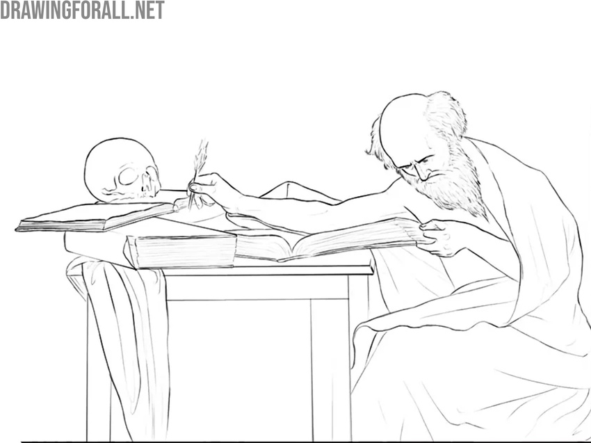 Person drawing showing spatial awareness